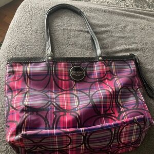 Coach Tartan Plaid shoulder
